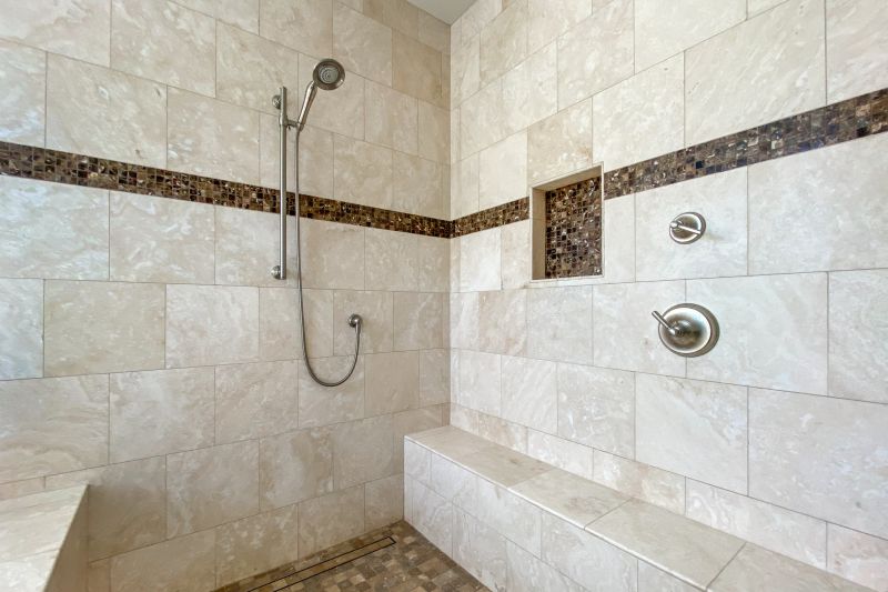 Modern Shower with Tile Accents